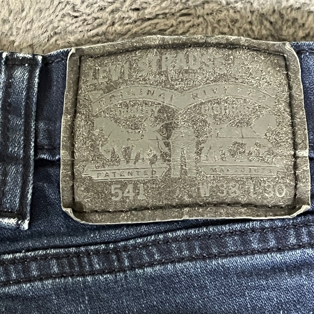 Levis 541 Athletic Taper Jeans Mens 38x30 Dark Blue Indigo Stretch Denim AP688 - Picture 4 of 8